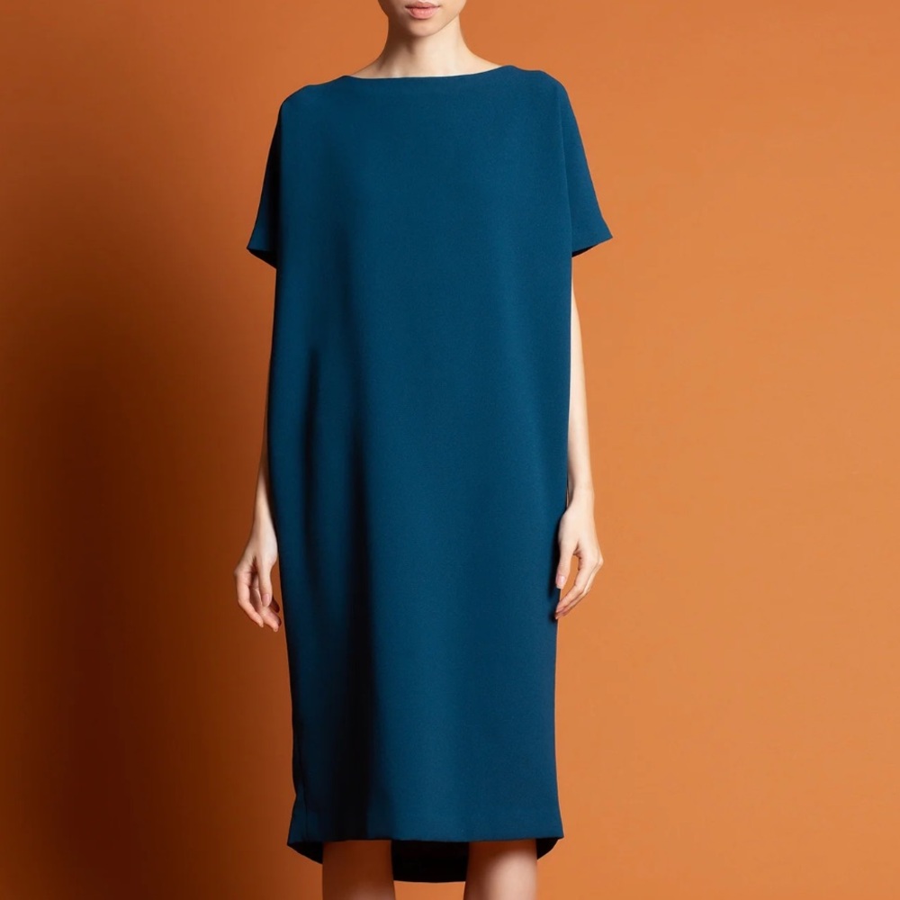 Kaarem Triangle Dolma dress open back in turquoise sz S